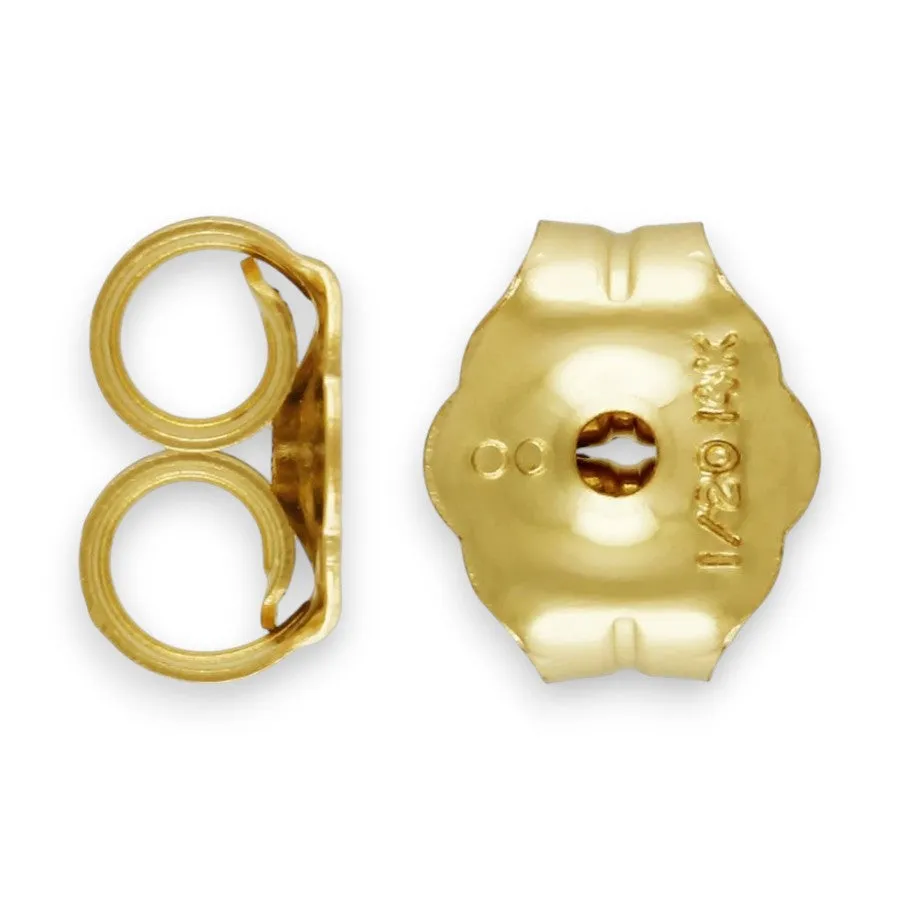 🆕🔗 Butterfly Earring Backs (Clover, Heavy) in 14ct Yellow Gold Filled | Pair 💍💍
