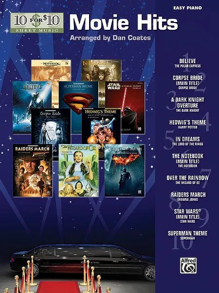 10 for 10 Sheet Music: Movie Hits, Easy Piano