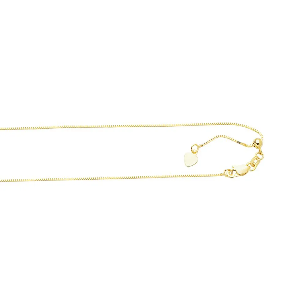 10K Gold 0.68mm Adjustable Box Chain