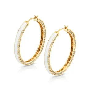1.26ctw Diamond Chroma Pavé Edge Hoop Earrings