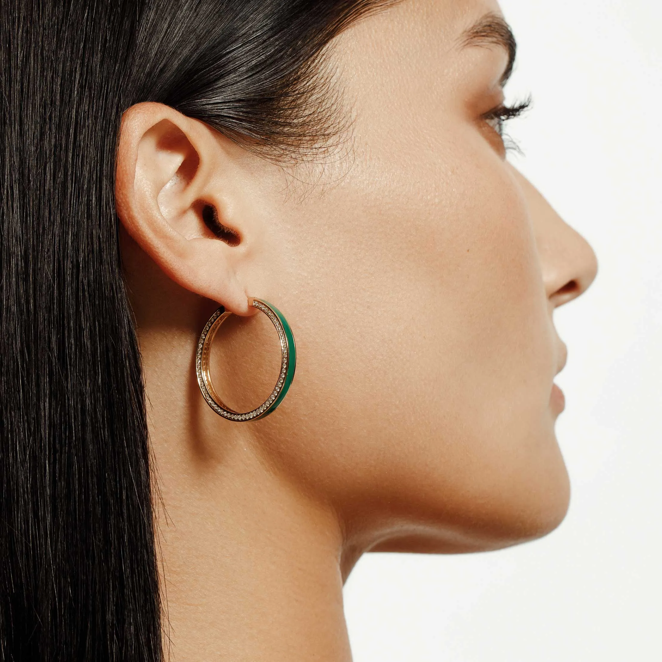 1.26ctw Diamond Chroma Pavé Edge Hoop Earrings