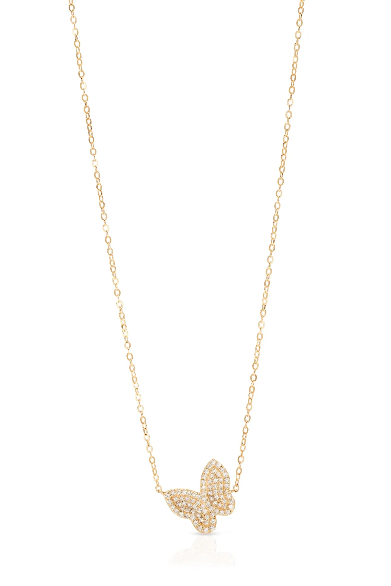 14K Diamond Butterfly Necklace
