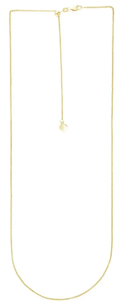 14K Gold 1mm Adjustable Wheat Chain