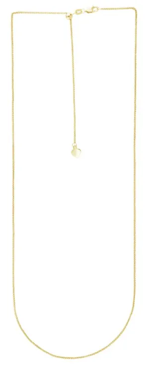 14K Gold 1mm Adjustable Wheat Chain