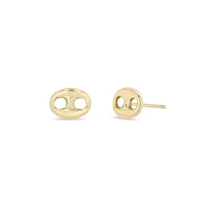 14k Gold Large Mariner Link Studs
