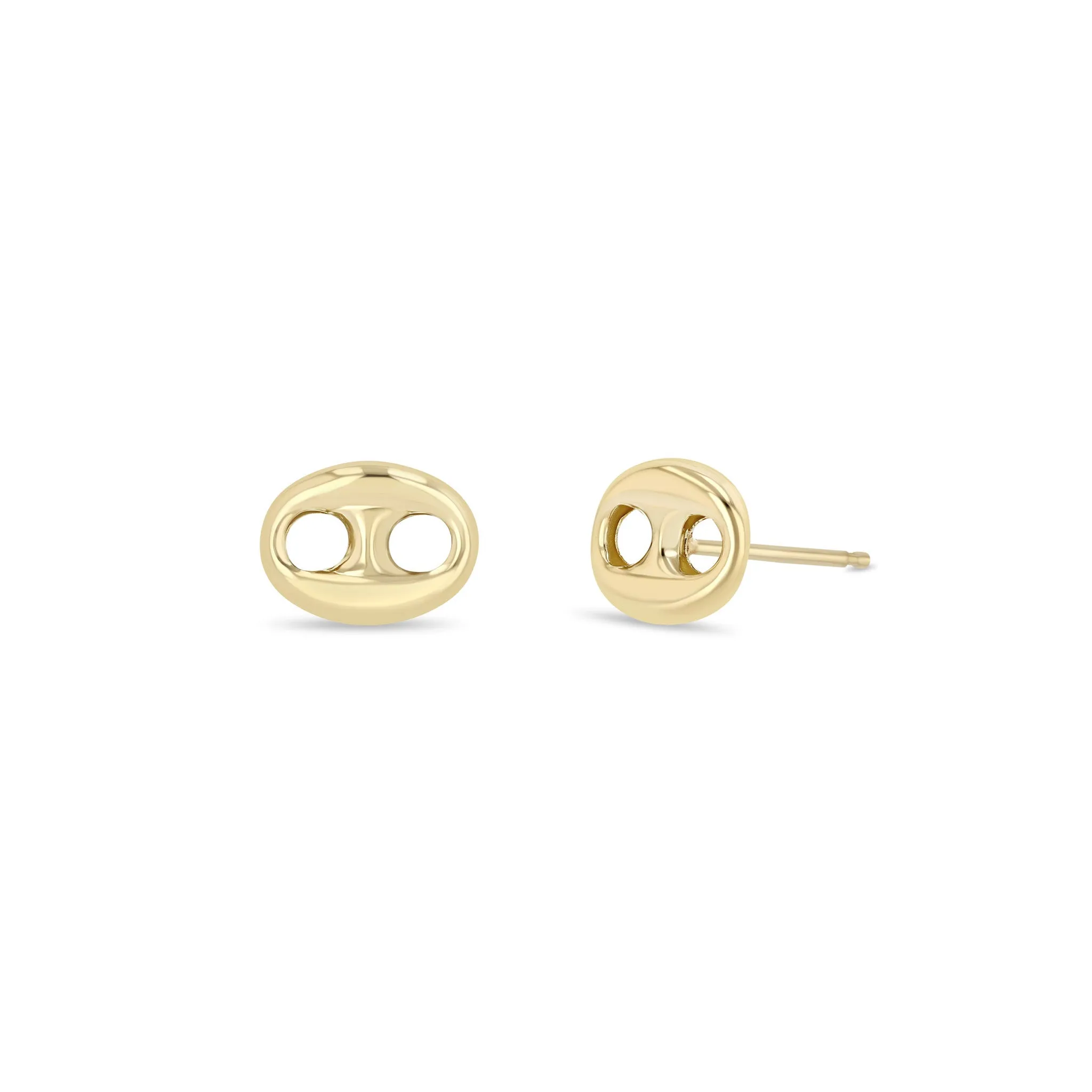 14k Gold Large Mariner Link Studs