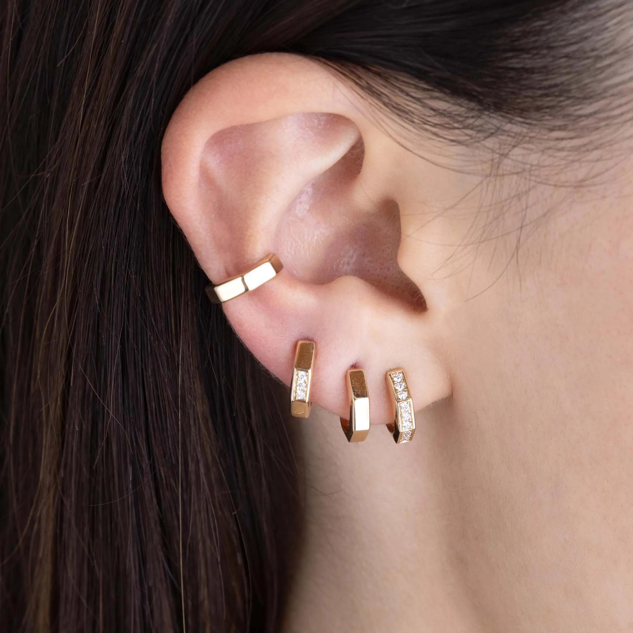 14k Gold Octagon Ear Cuff