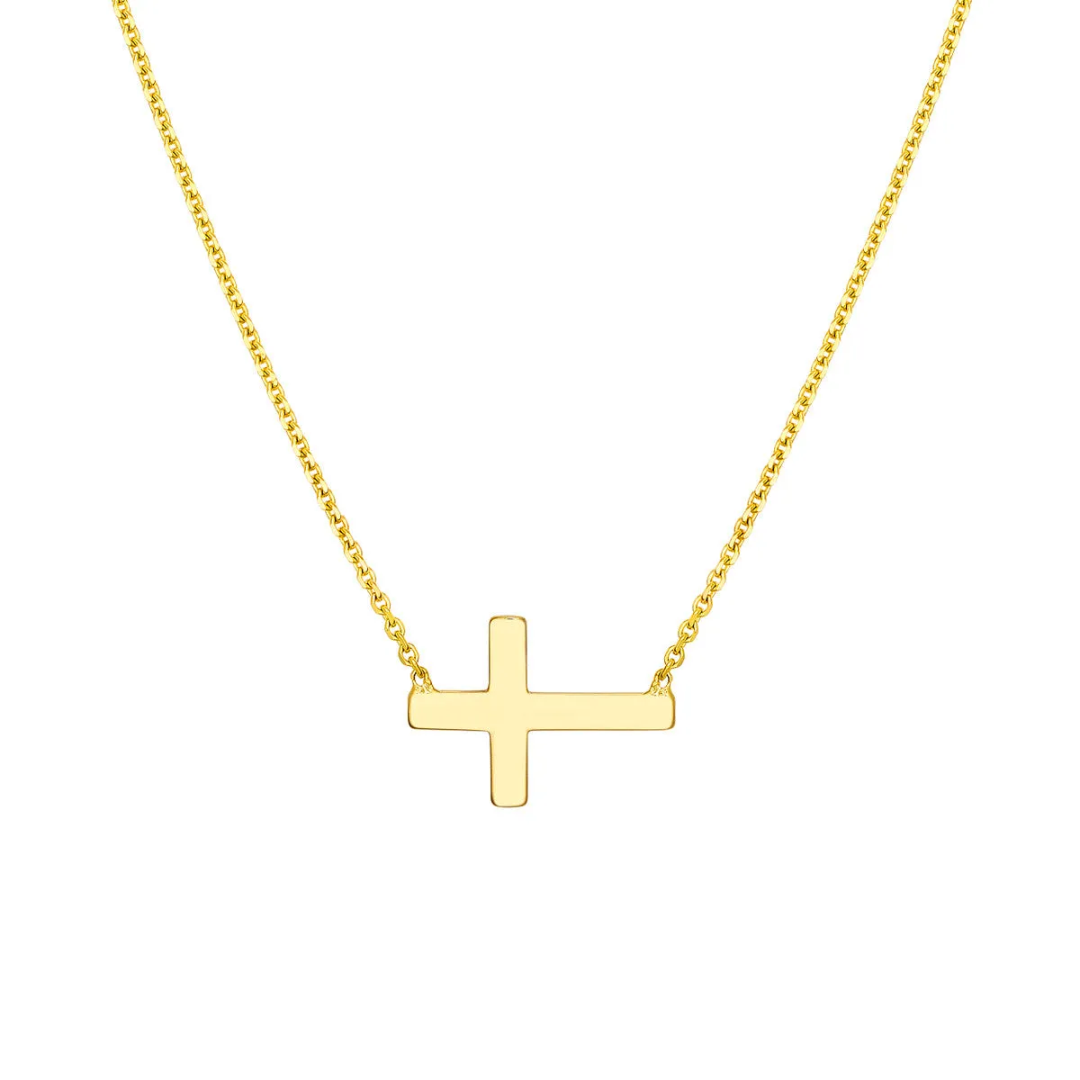 14K Gold Sideways Mini Cross