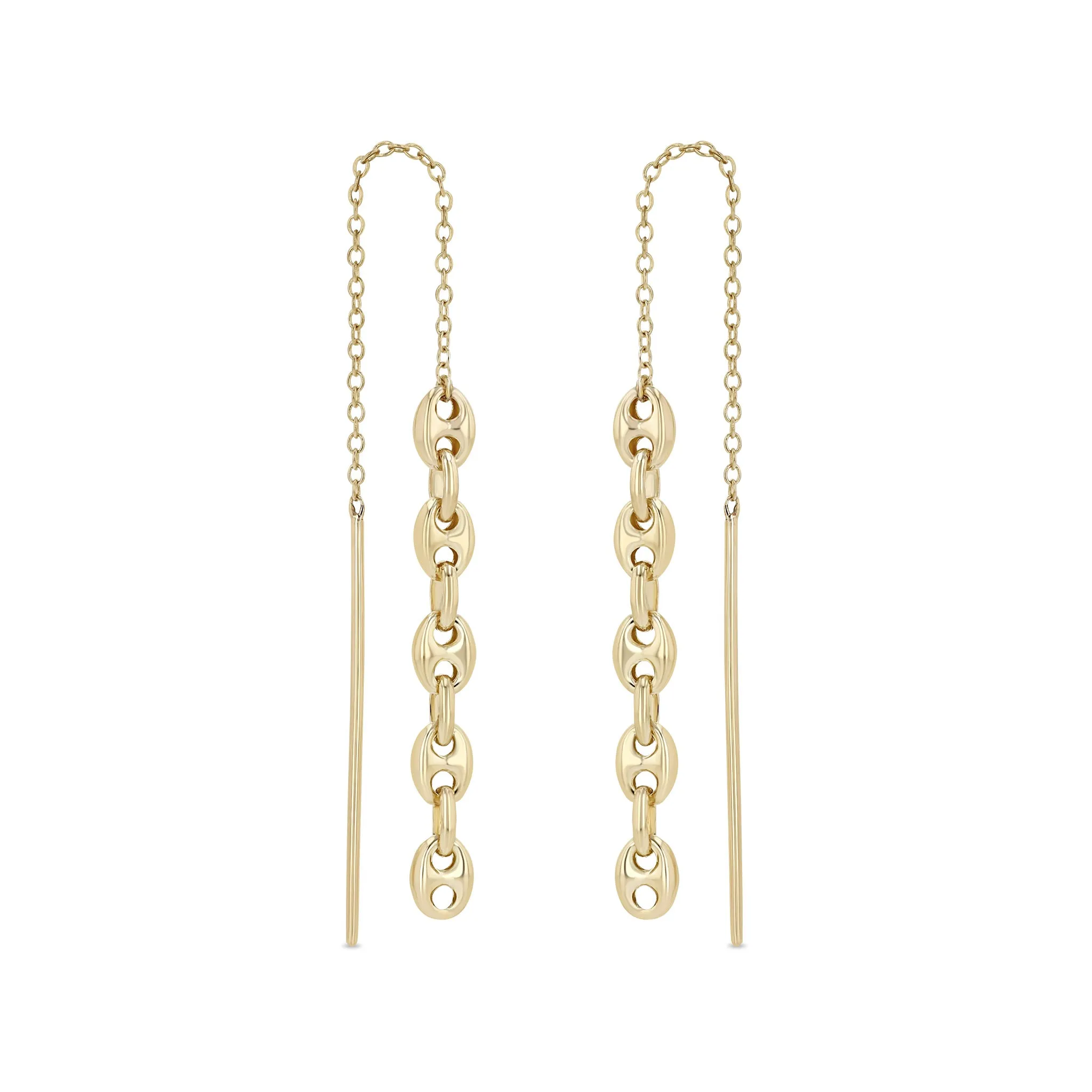 14k Gold Small Mariner Chain Drop Threaders