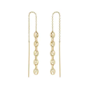 14k Gold Small Mariner Chain Drop Threaders