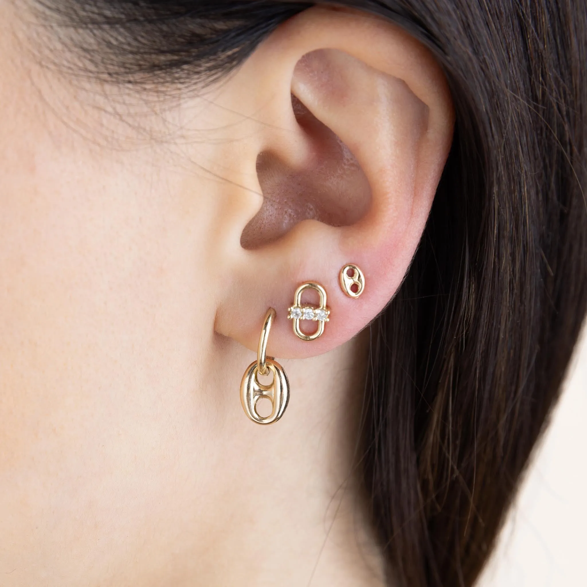 14k Gold Small Mariner Link Studs