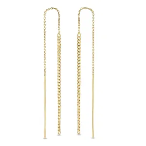 14k Gold XS Curb Chain Drop Threaders
