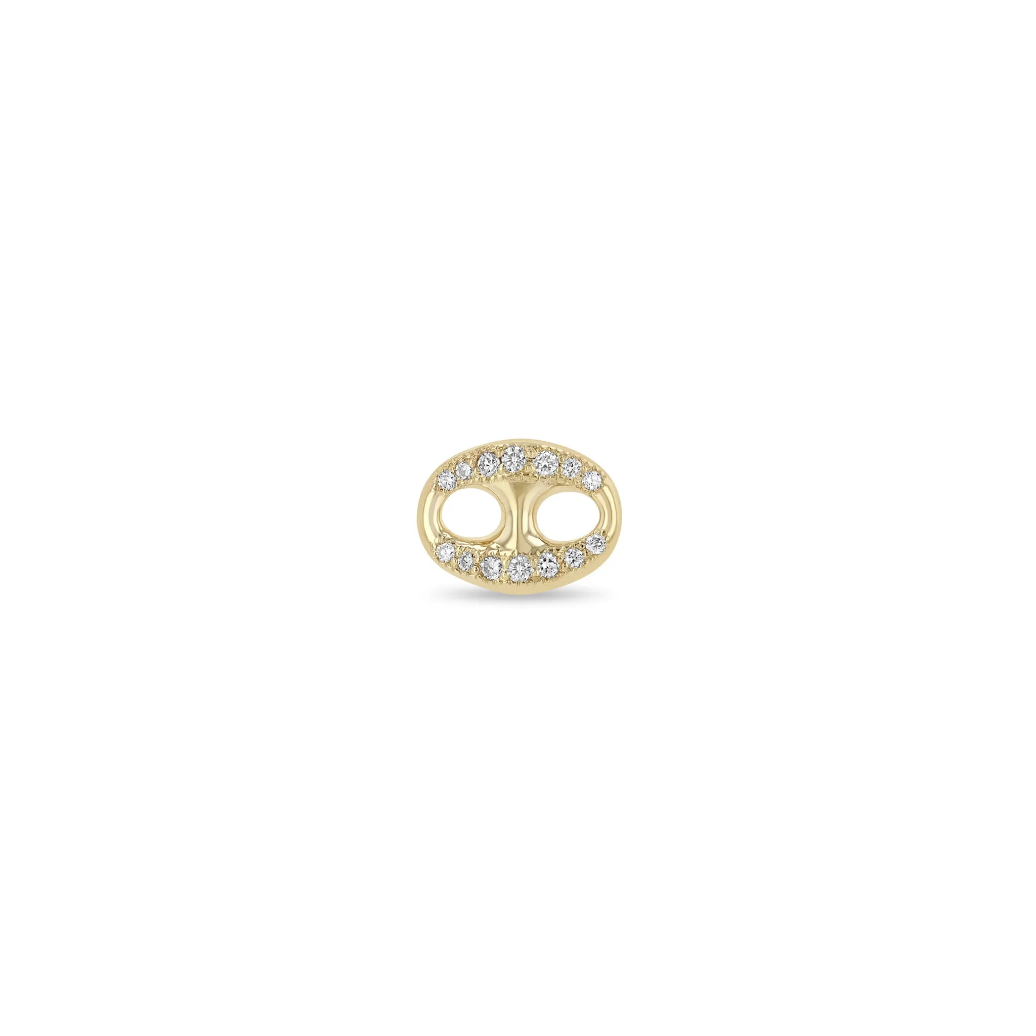 14k Pavé Diamond Large Mariner Link Studs
