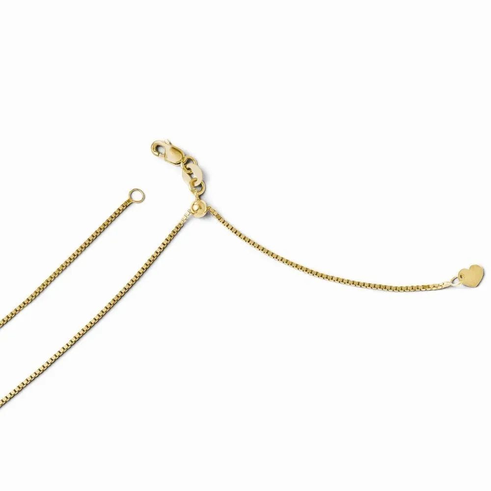 14k Yellow Gold Adjustable Box Chain