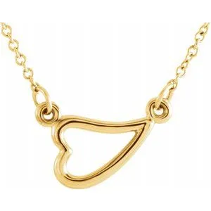 14K Yellow Heart 16-18" Necklace