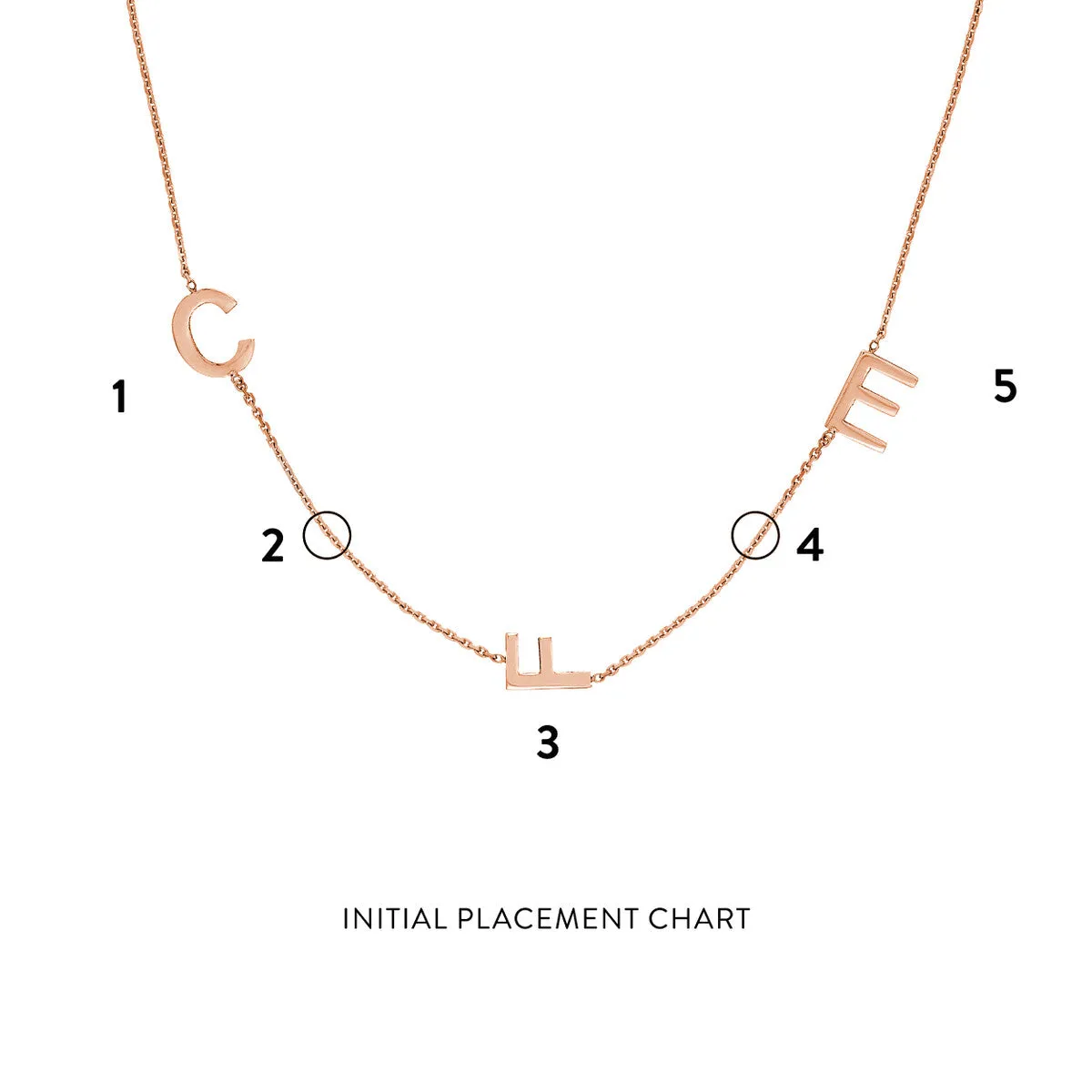 14kt Gold Scattered Initial Necklace