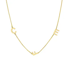 14kt Gold Scattered Initial Necklace