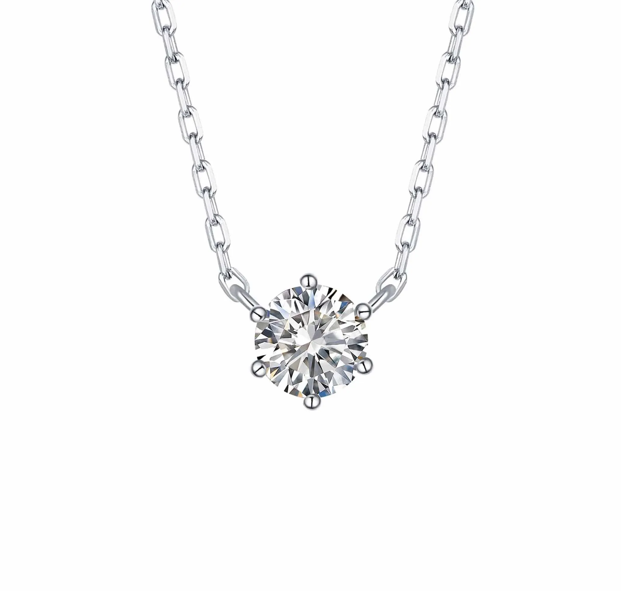 14kt White Gold Solitaire Diamond Pendant Necklace, 0.25TCW