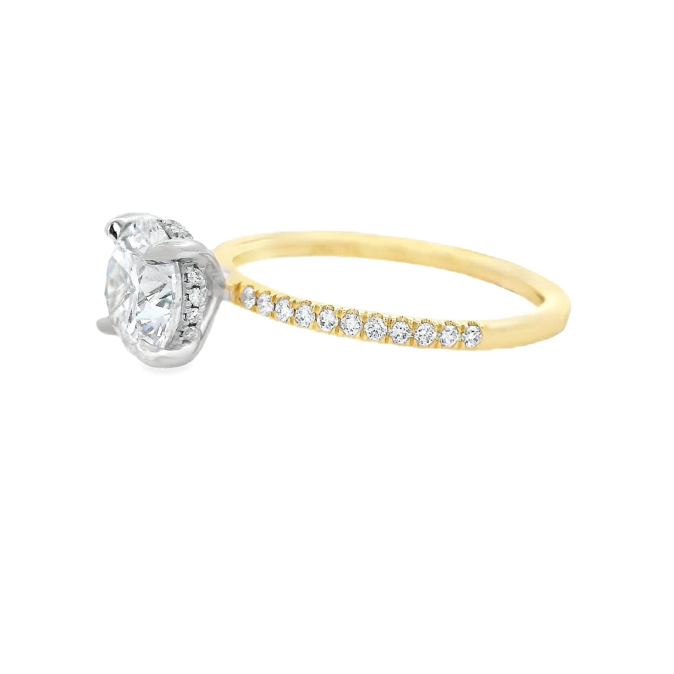 1.52ct 14k Yellow Gold Round Cut Lab Grown Diamond Engagement Ring