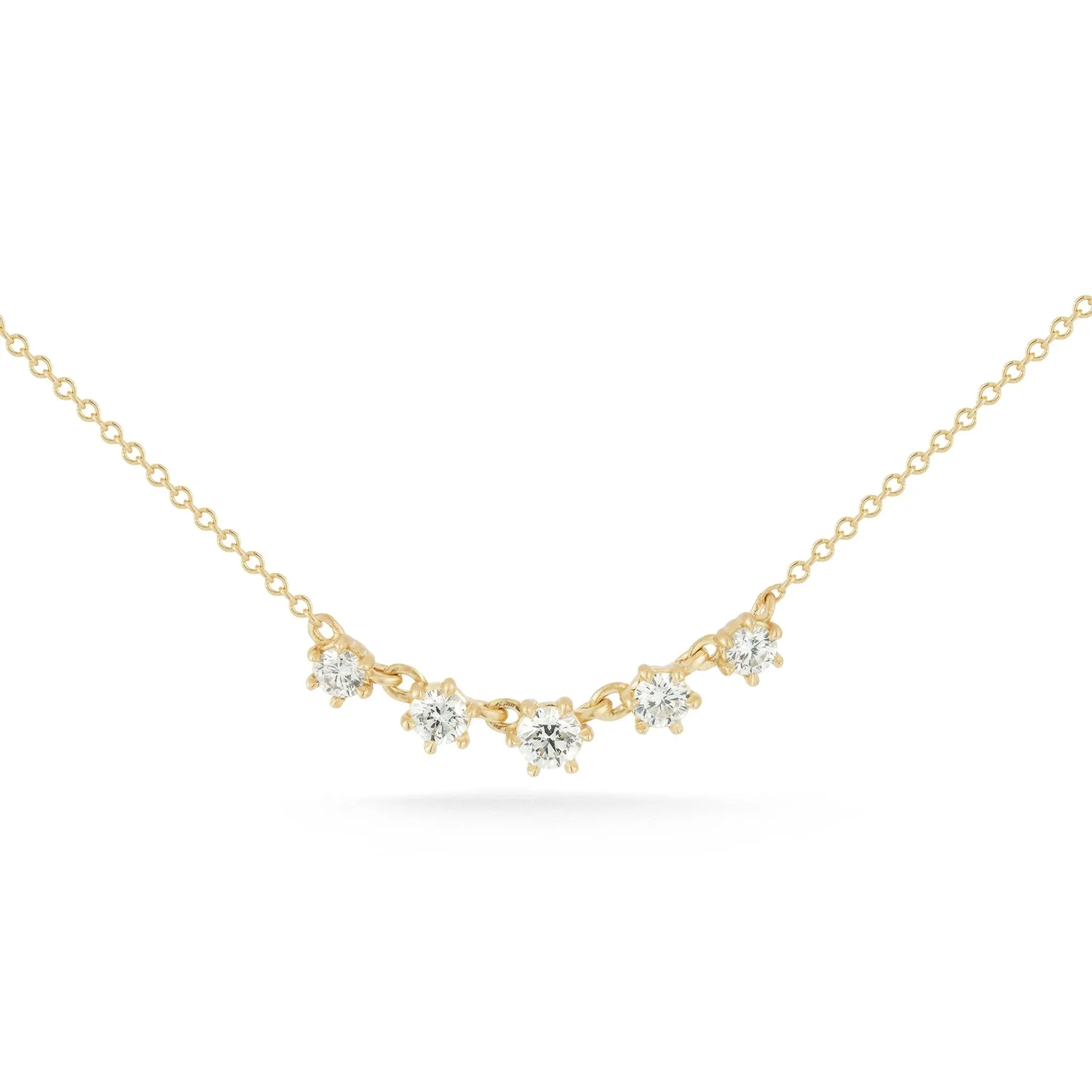 18K Gold "Mini Penelope" Five Graduated Diamond Necklace