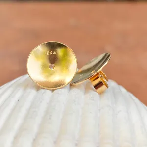 18KT Yellow Gold Tension Jumbo Heavy Tension Earrings Backs 10mm