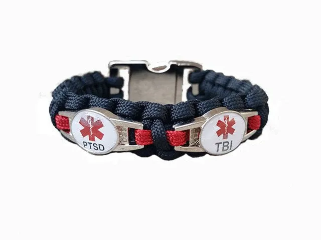 2-Charm Medical ID Paracord Bracelet