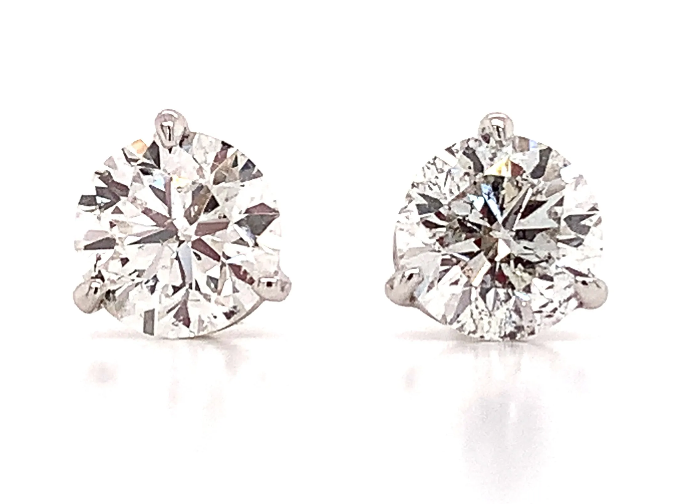 2.02ctw GIA Certified Diamond Studs 3 Prong Setting
