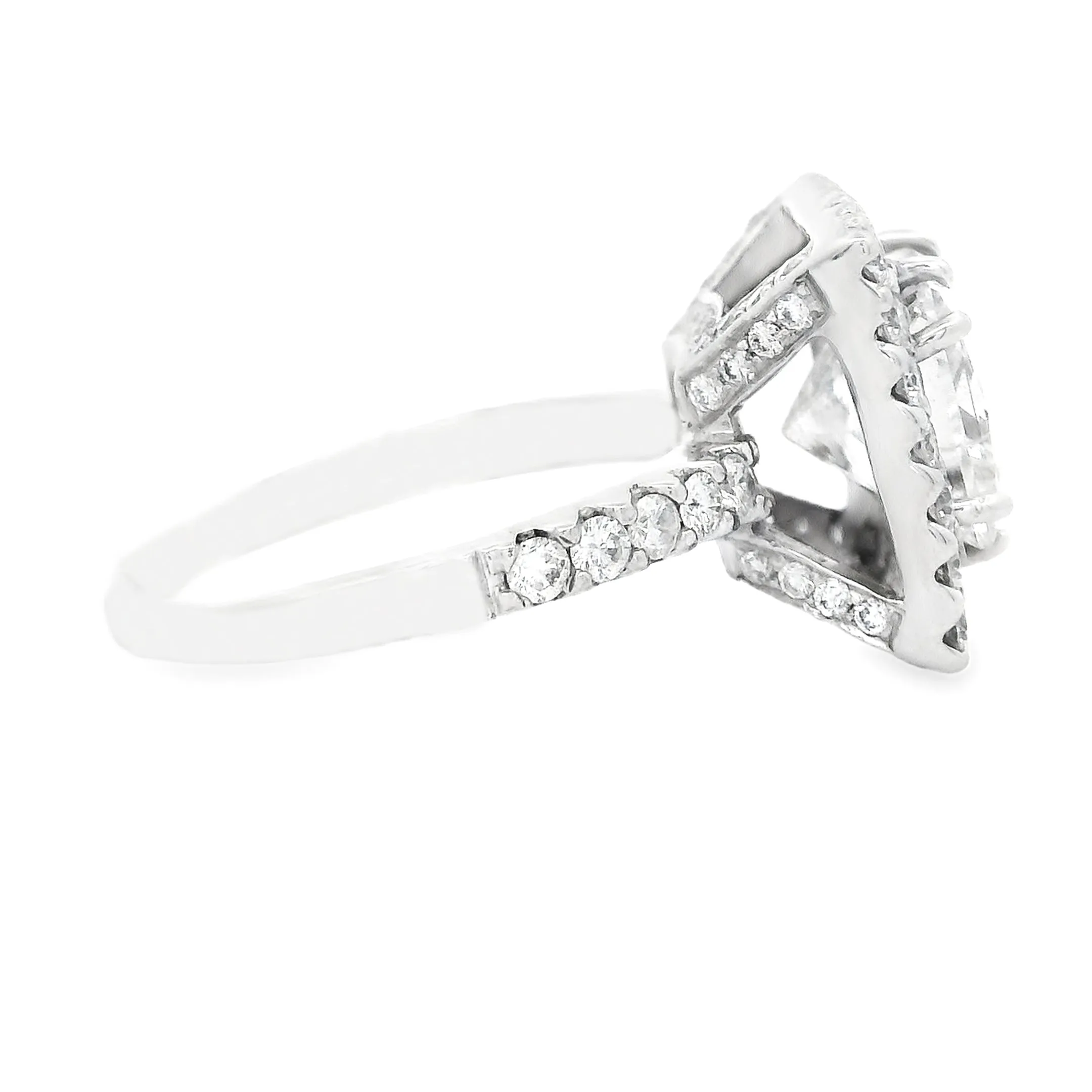 2.54ct 18k White Gold Princess Cut Diamond Halo Engagement Ring