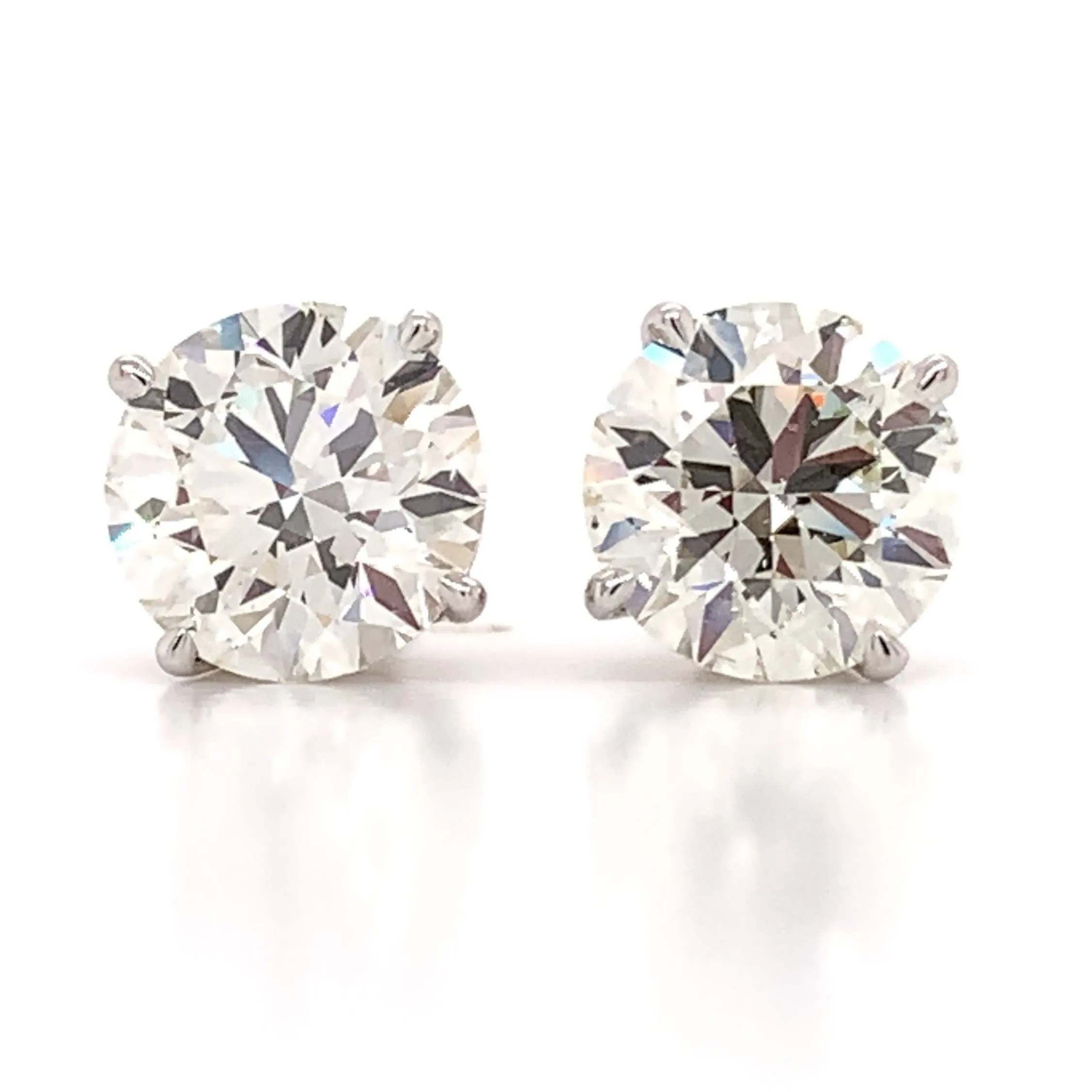 2.61ctw GIA Certified Diamond Studs 4 Prong Setting