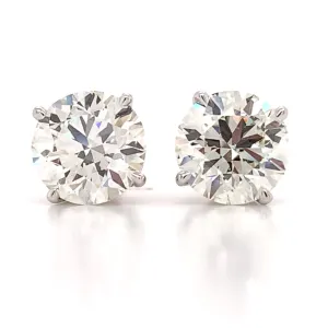 2.61ctw GIA Certified Diamond Studs 4 Prong Setting