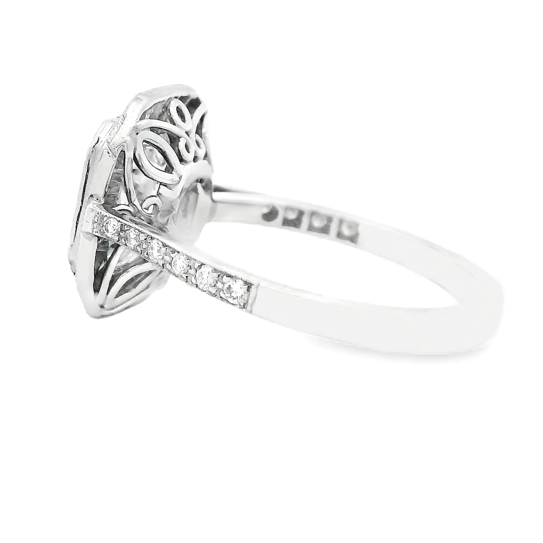 3.03ct Platinum Radiant Cut Diamond Halo Engagement Ring