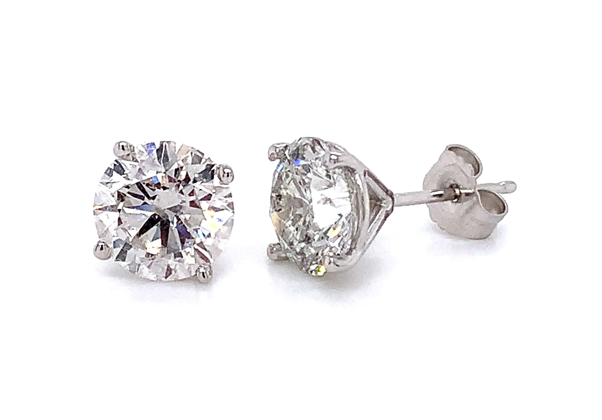 3.40ctw Diamond Studs 4 Prong Martini Setting