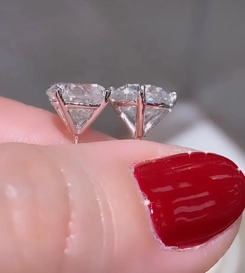 3.40ctw Diamond Studs 4 Prong Martini Setting