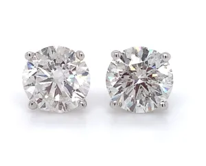 3.40ctw Diamond Studs 4 Prong Martini Setting