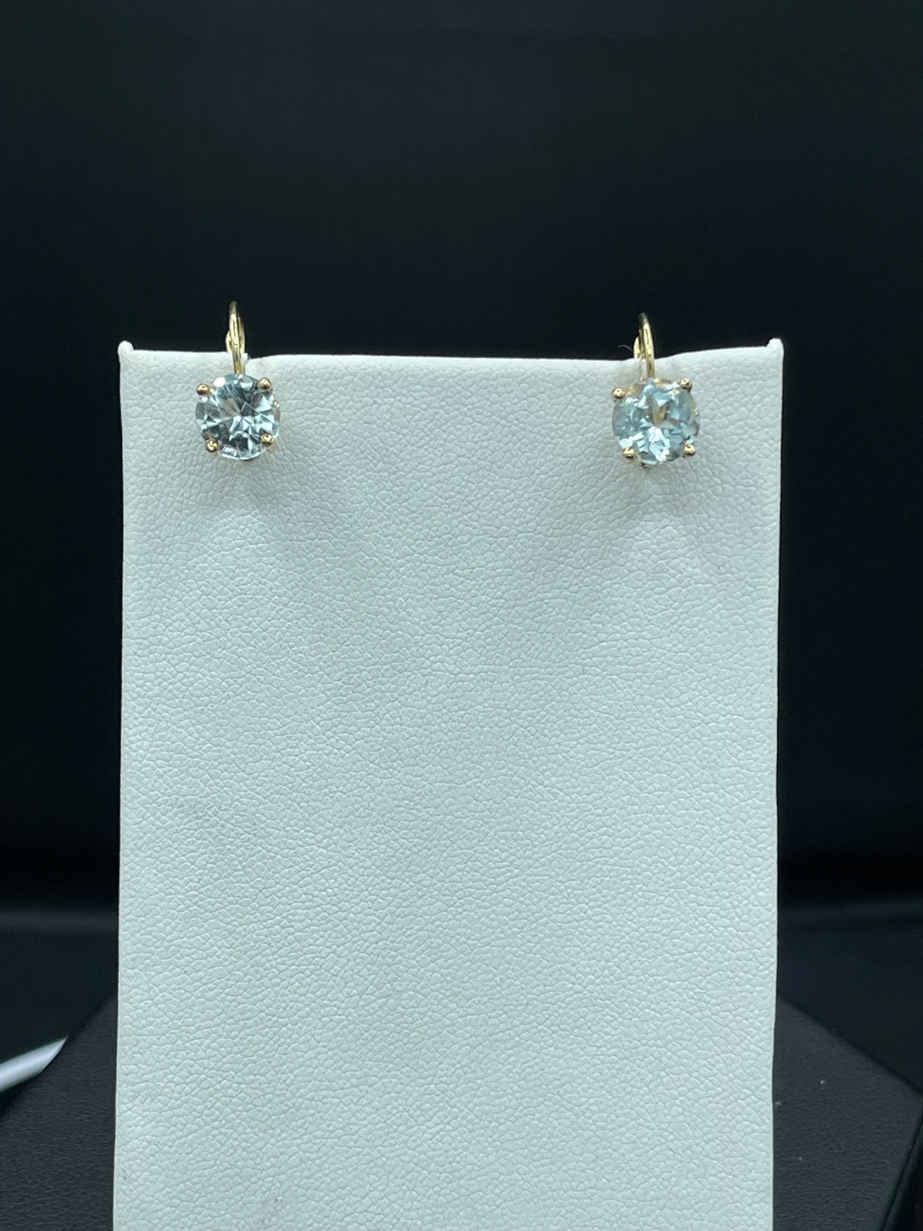 3.76 Carat Natural Aquamarine 14k Yellow Gold Hoop Earrings