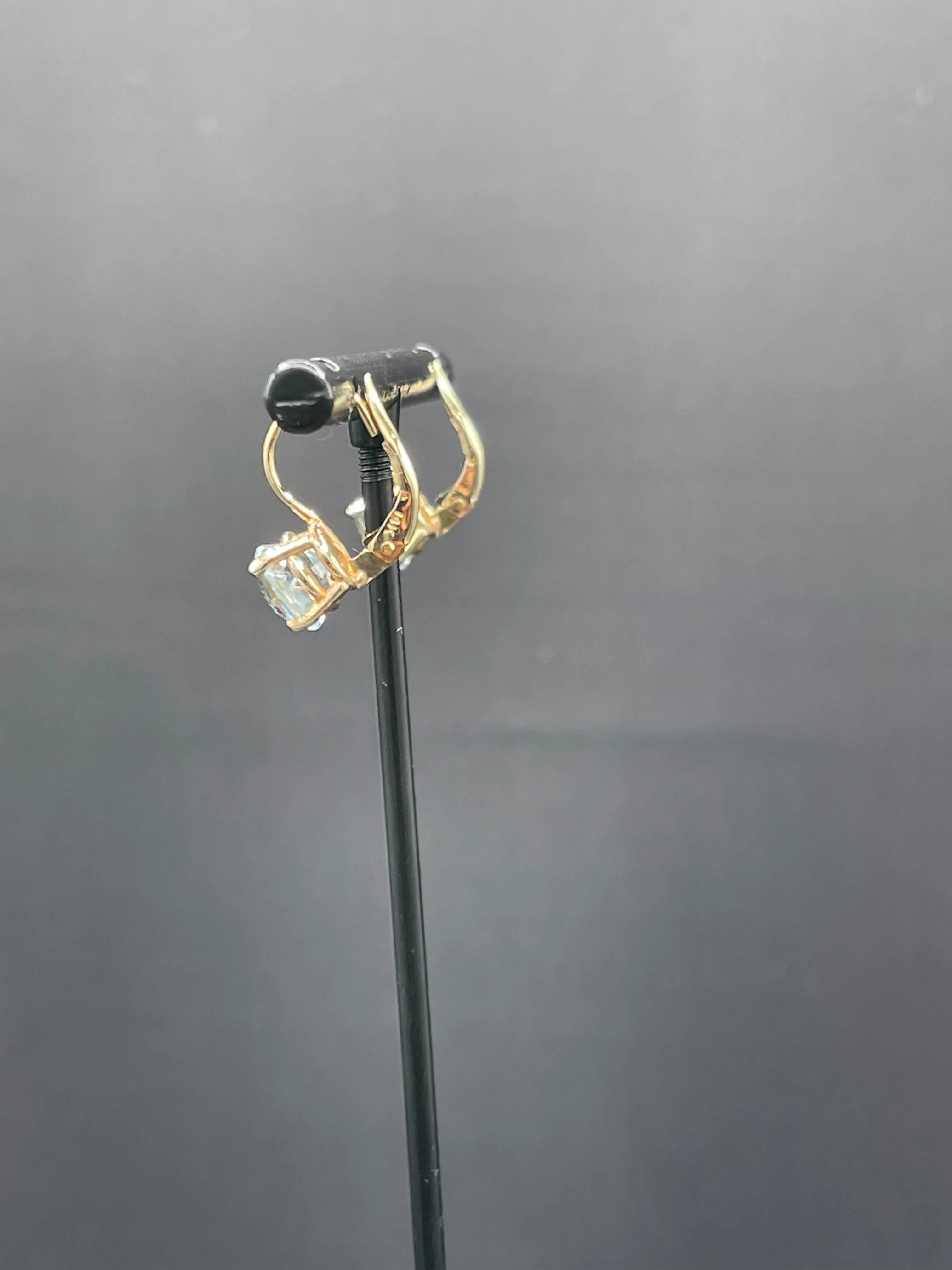 3.76 Carat Natural Aquamarine 14k Yellow Gold Hoop Earrings