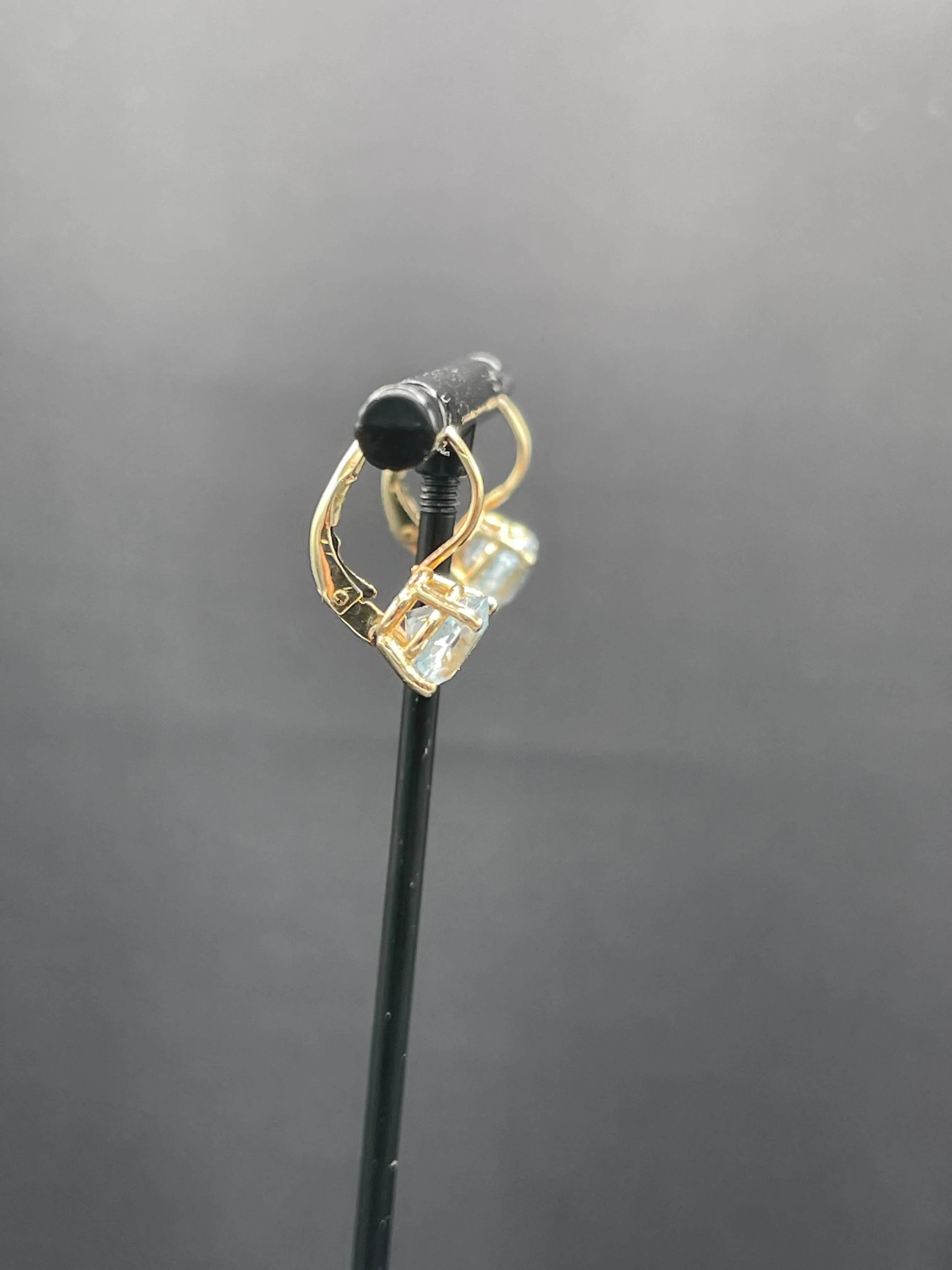 3.76 Carat Natural Aquamarine 14k Yellow Gold Hoop Earrings