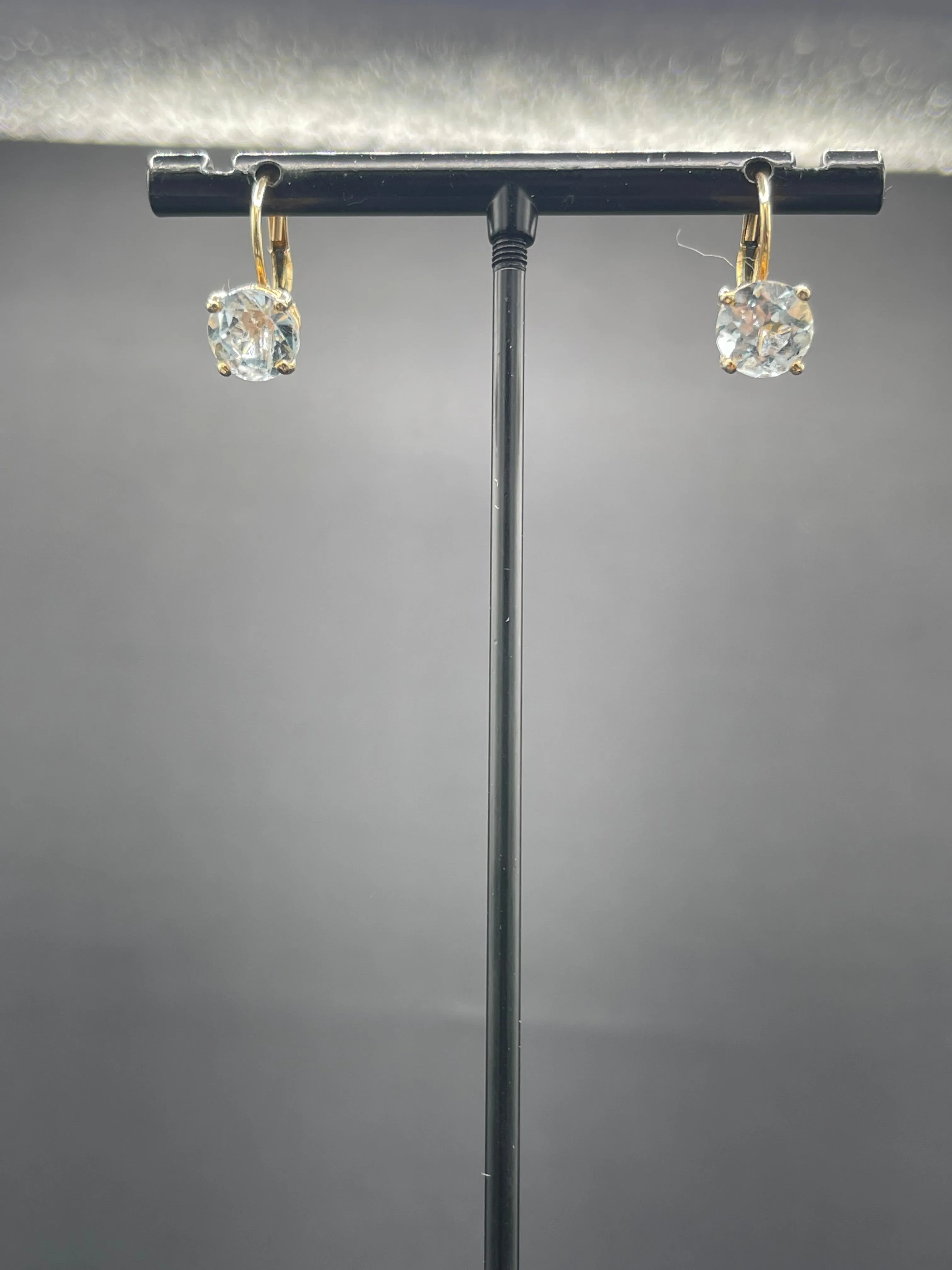 3.76 Carat Natural Aquamarine 14k Yellow Gold Hoop Earrings