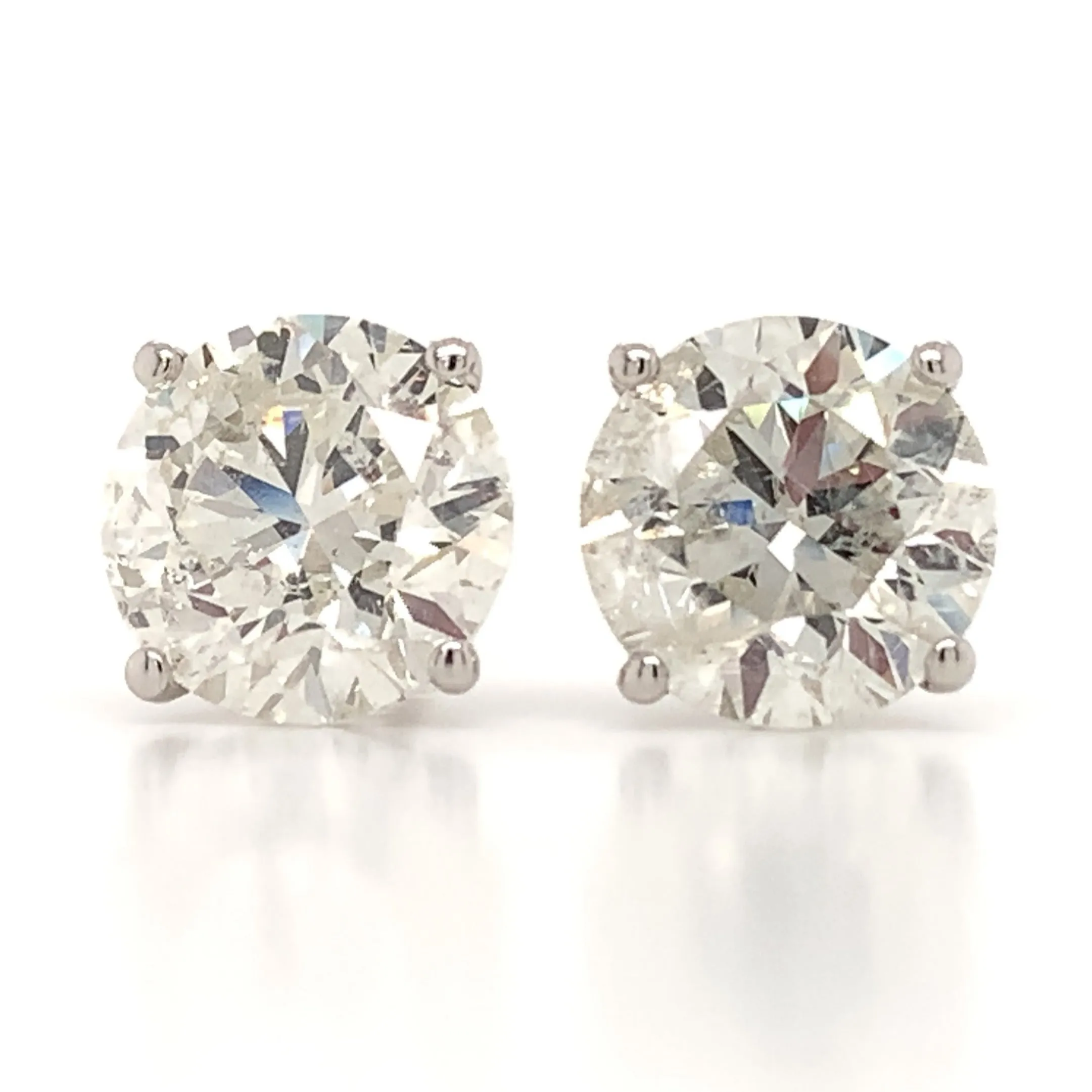 5.00ctw EGL/US Certified Diamond Studs 4 Prong Martini Setting