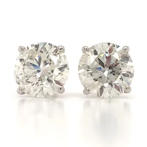 5.00ctw EGL/US Certified Diamond Studs 4 Prong Martini Setting