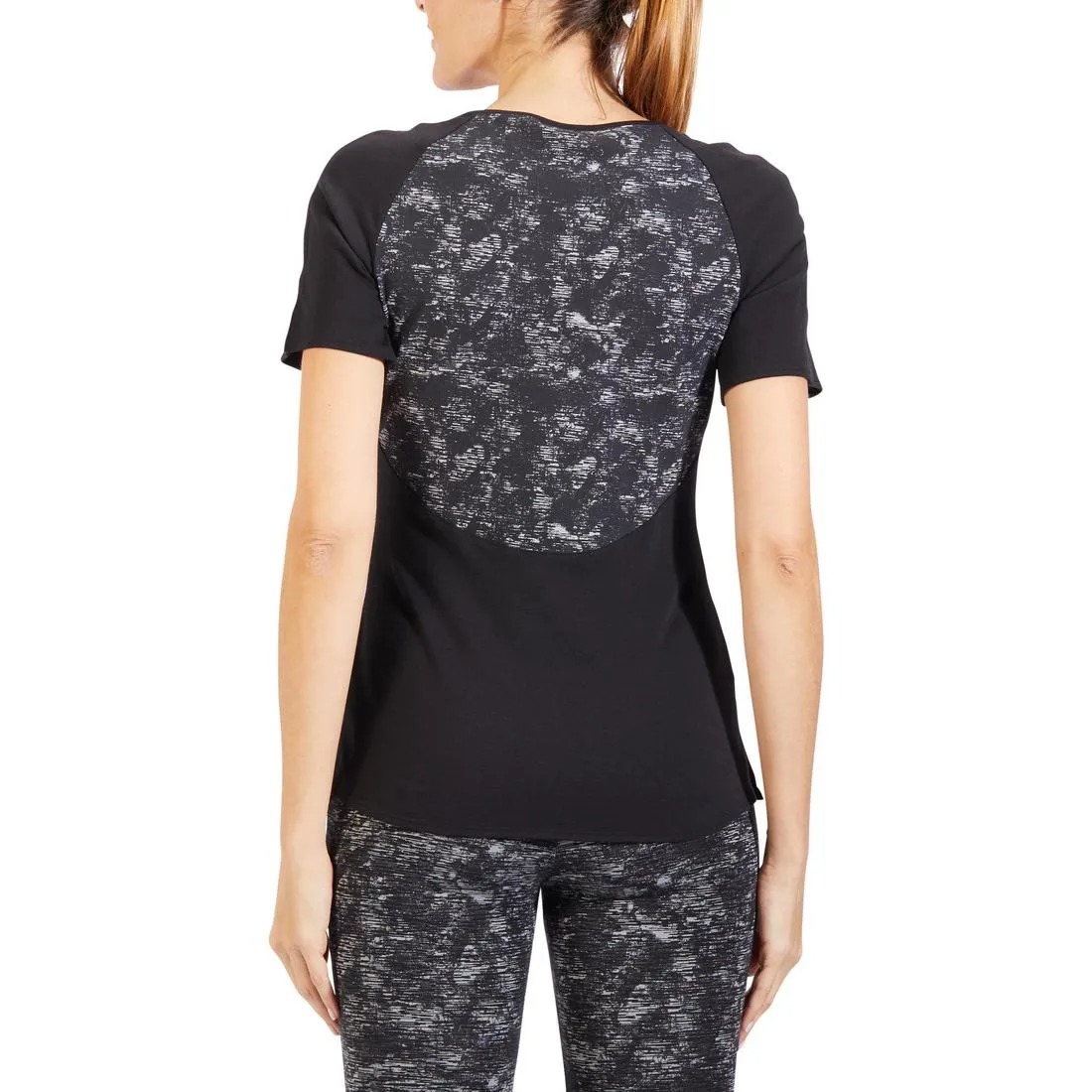 520 Women's Short-Sleeved Gym & Pilates T-Shirt - Black