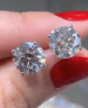 5.52ctw EGL / IGI Certified Diamond Studs 4 Prong Martini Setting
