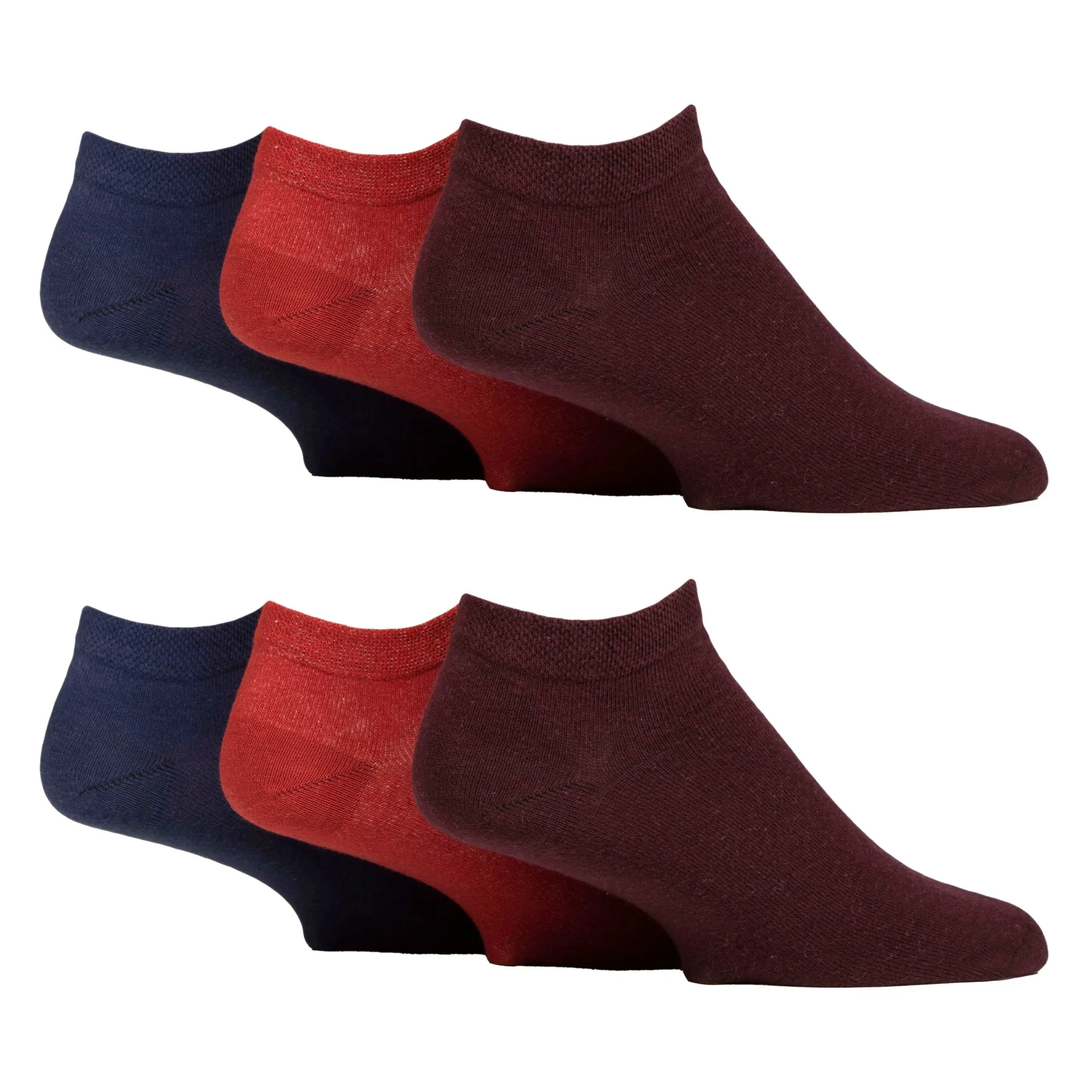 6 Pack Mens Diabetic Trainer Socks | Loose Top Wide Ankle Socks