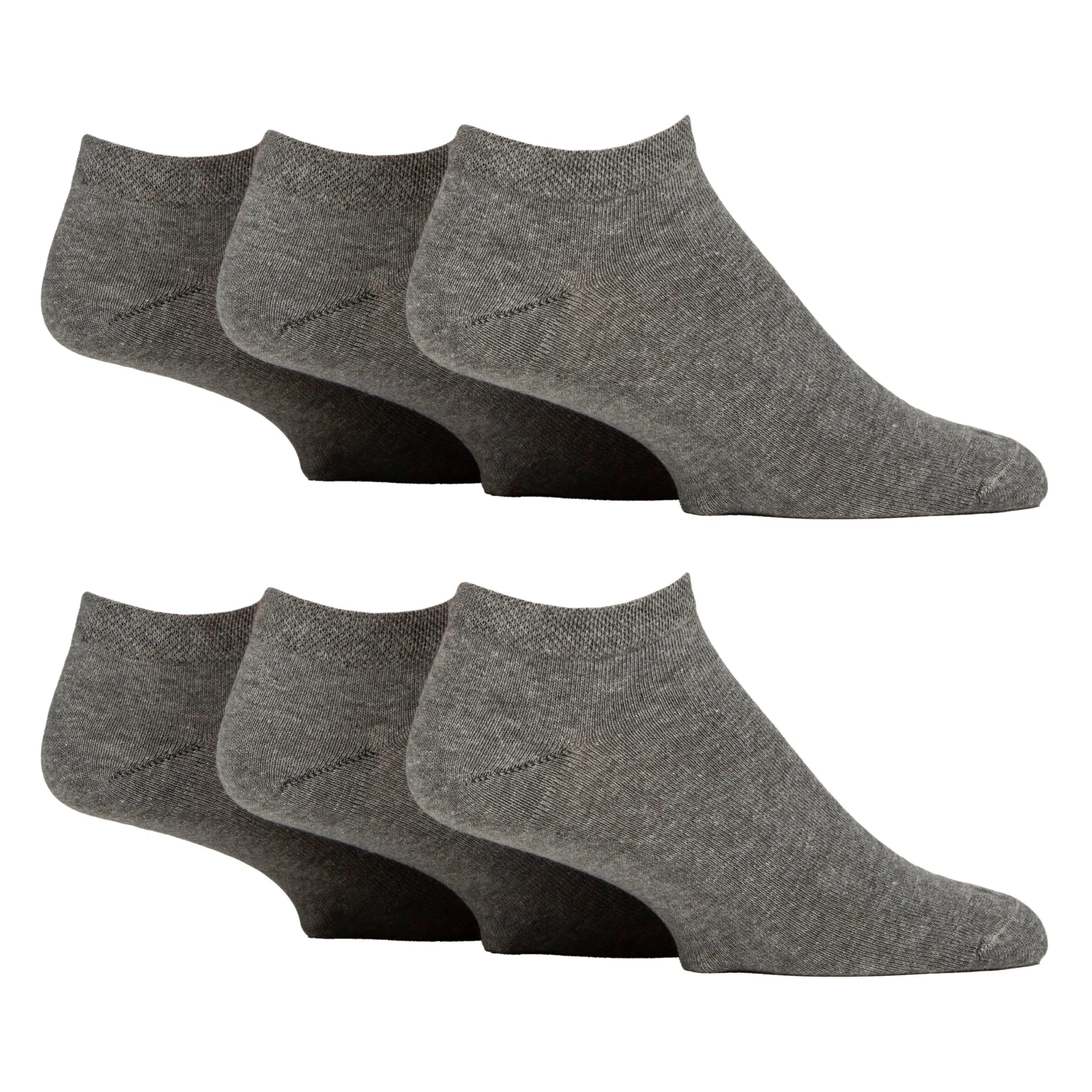 6 Pack Mens Diabetic Trainer Socks | Loose Top Wide Ankle Socks