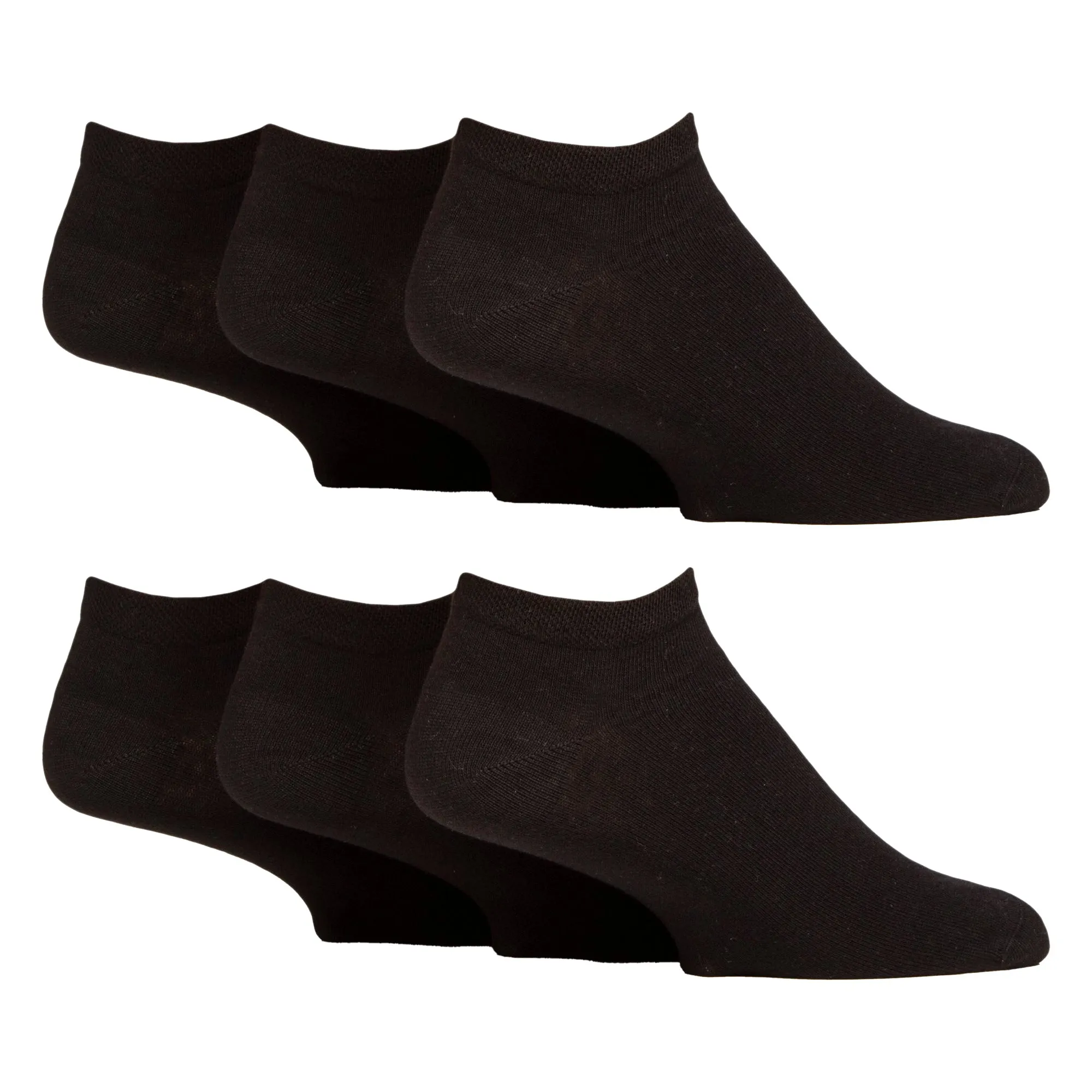 6 Pack Mens Diabetic Trainer Socks | Loose Top Wide Ankle Socks