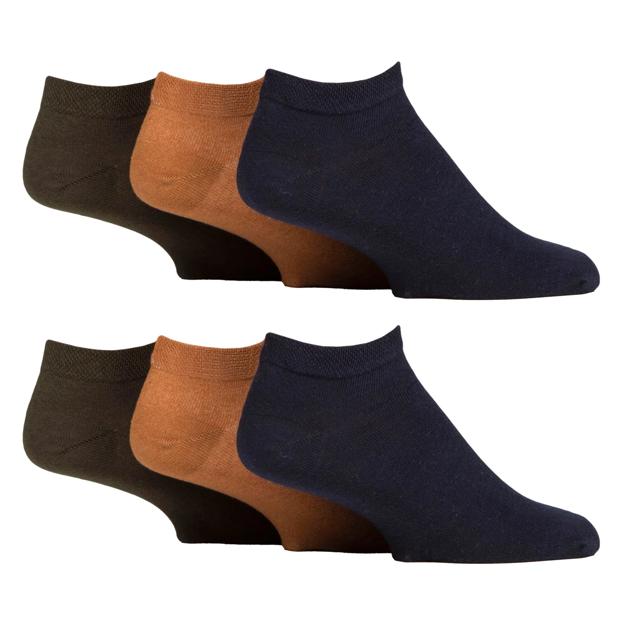 6 Pack Mens Diabetic Trainer Socks | Loose Top Wide Ankle Socks