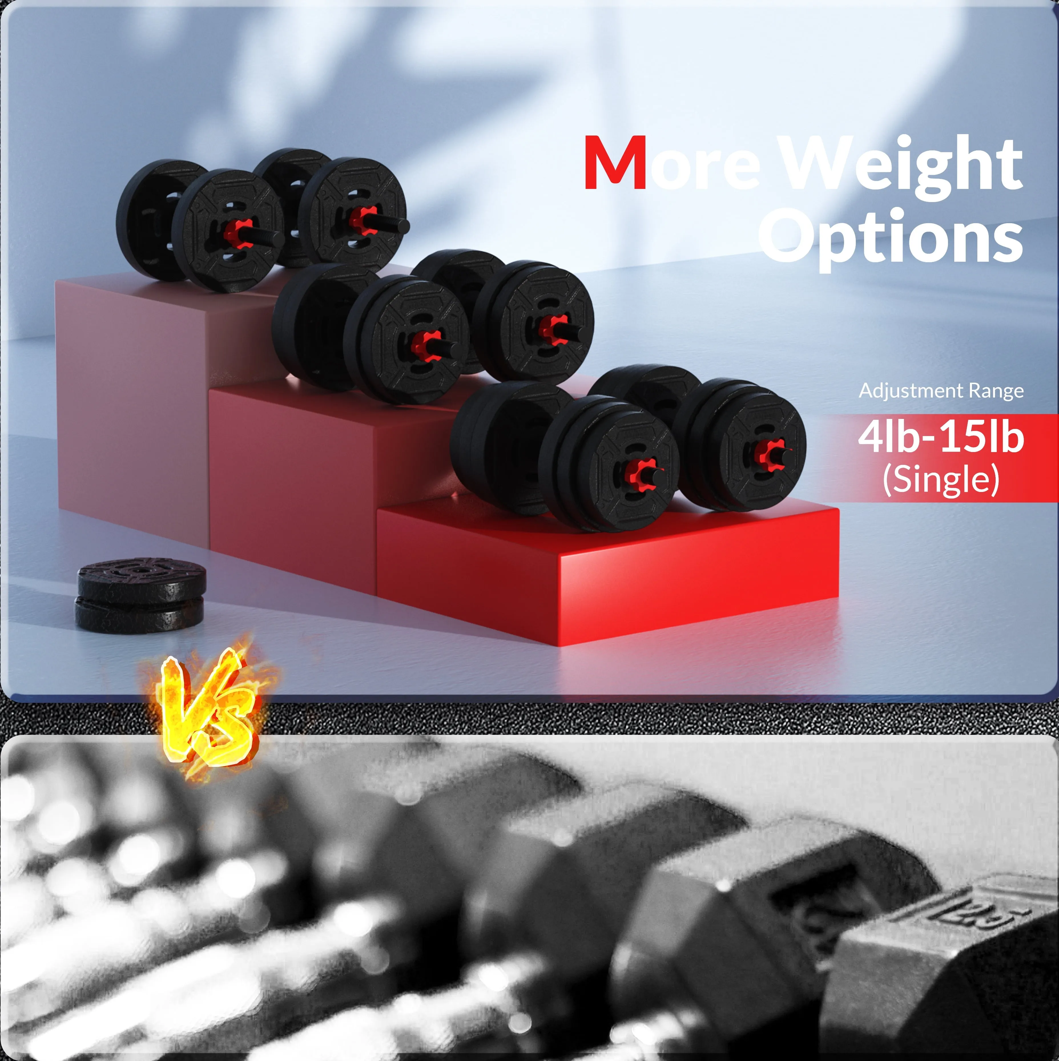60LB 2-In-1 Dumbbell & Barbell Set: Portable design with adjustable weights perfect for home workouts, strength training