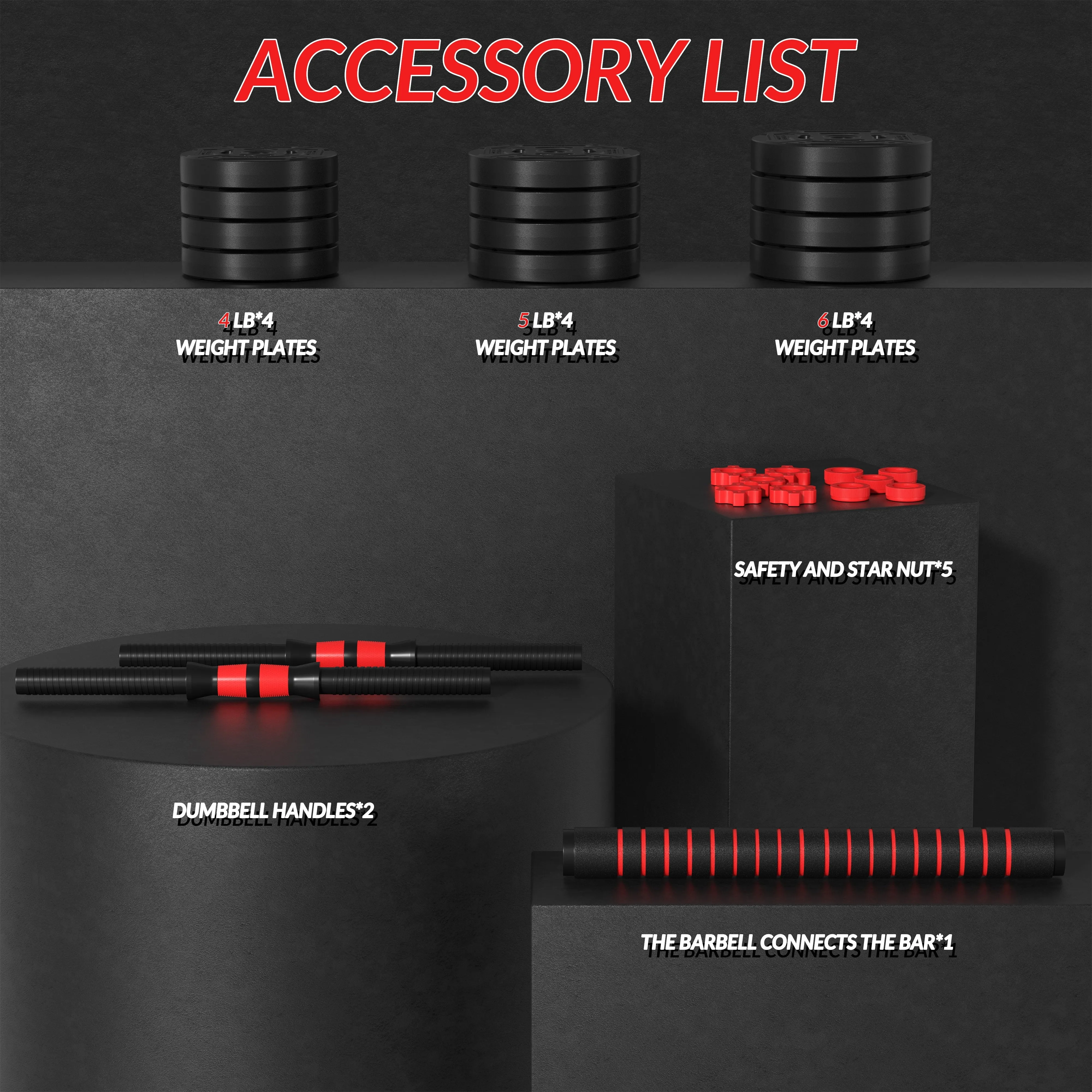 60LB 2-In-1 Dumbbell & Barbell Set: Portable design with adjustable weights perfect for home workouts, strength training