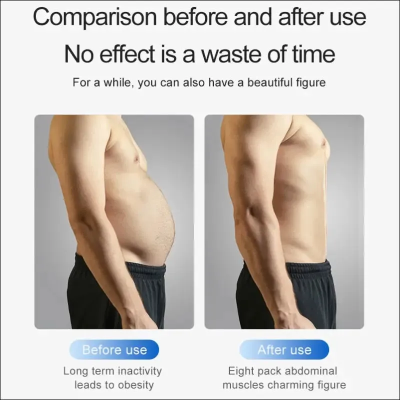 Abs trainer ems abdominal muscle stimulator belt - 10 modes, 30 gear strength - usb rechargeable -