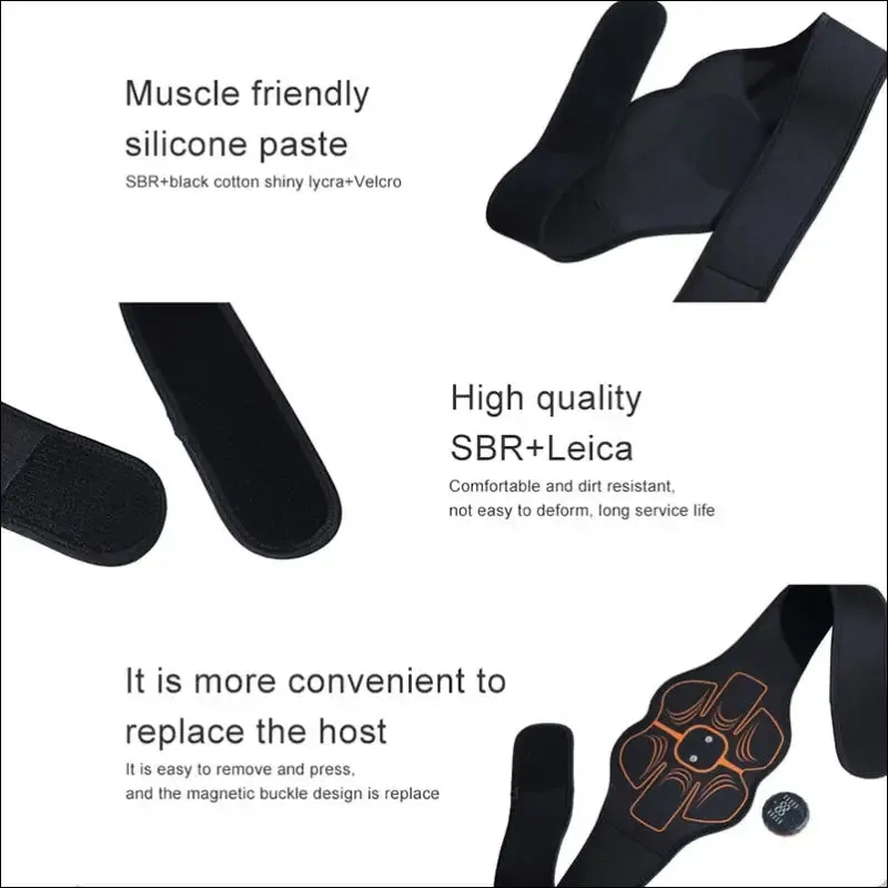 Abs trainer ems abdominal muscle stimulator belt - 10 modes, 30 gear strength - usb rechargeable -